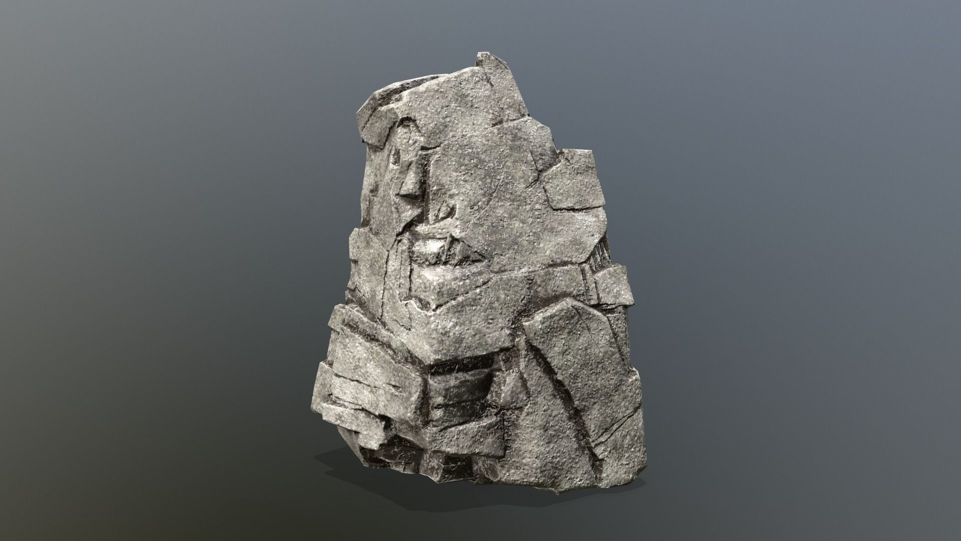 Rock Set stone sculpture Low-poly 3D model_4