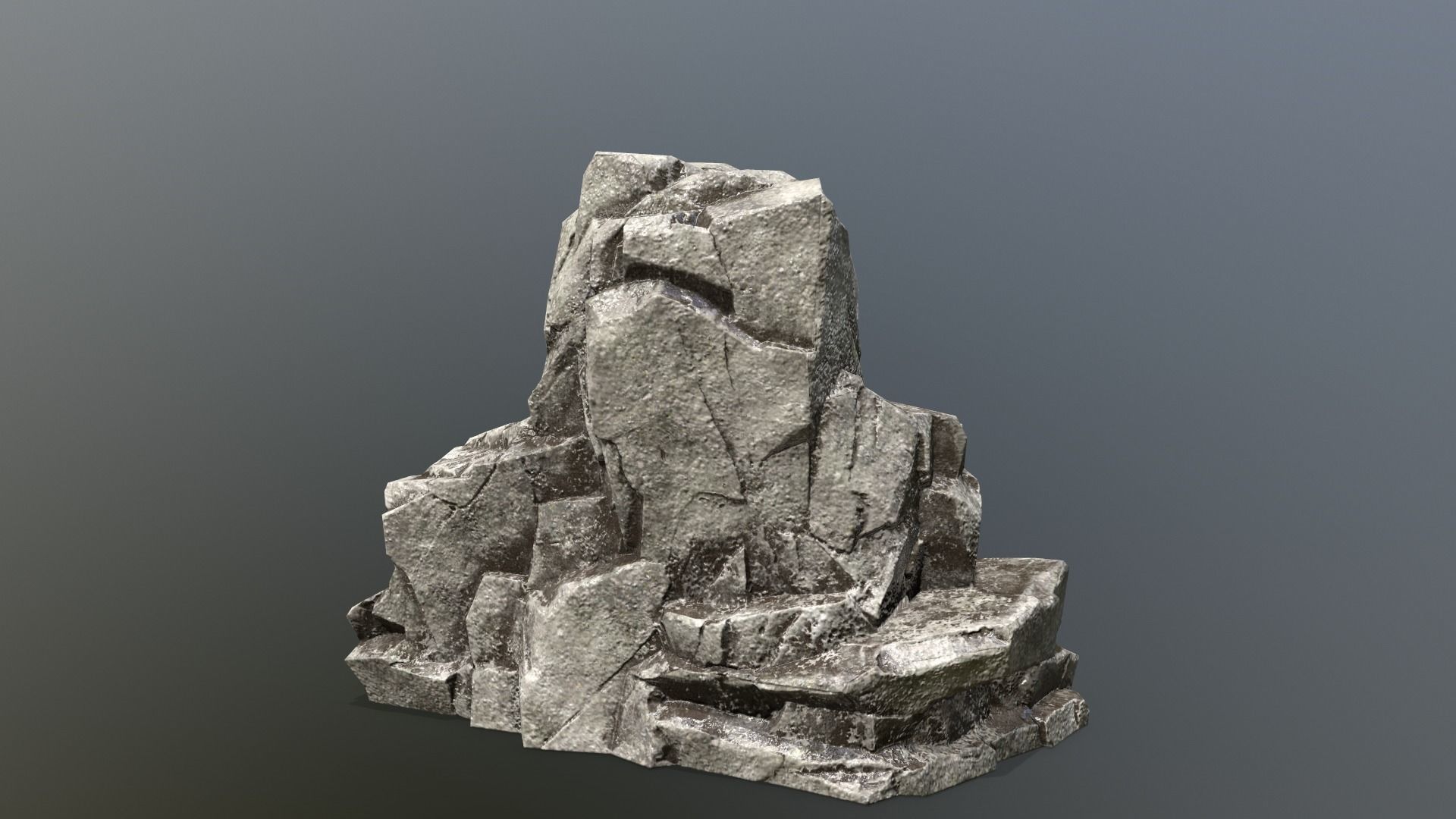 Rock Set stone sculpture Low-poly 3D model_12