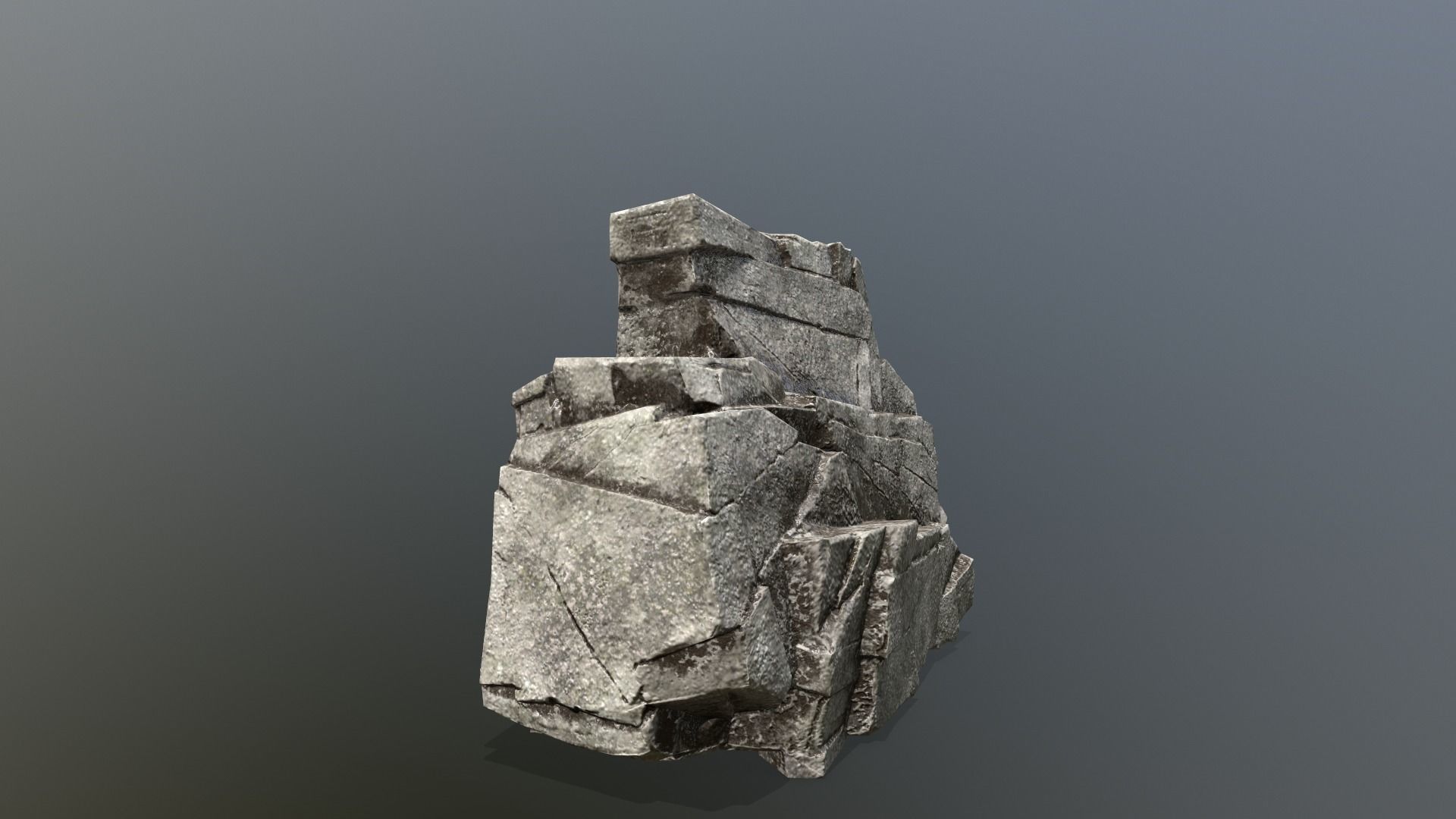Rock Set stone sculpture Low-poly 3D model_17