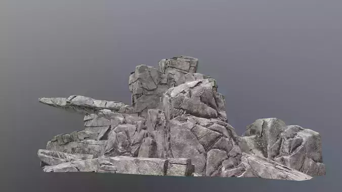 Rock Set stone sculpture Low-poly 3D model