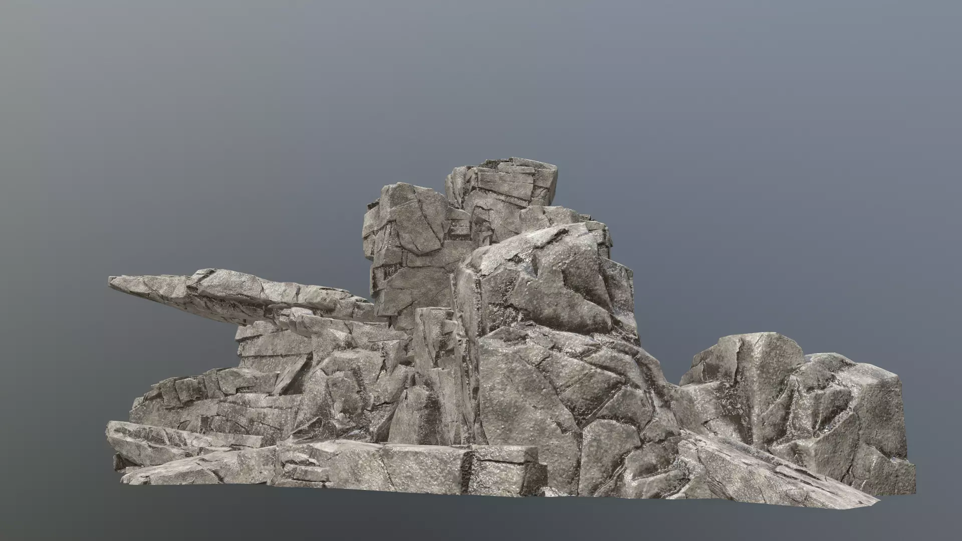 Rock Set stone sculpture Low-poly 3D model_0
