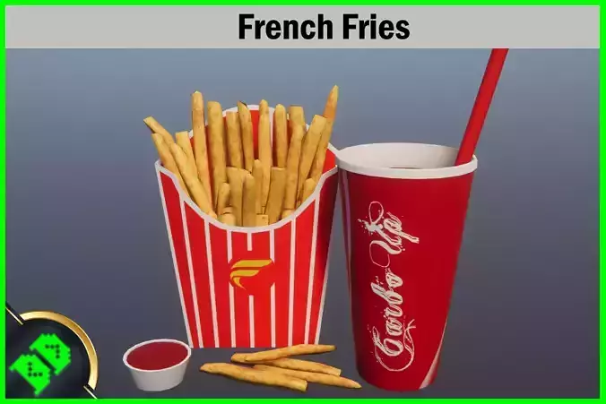 French Fries Low-poly 3D model