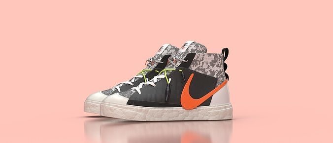 Readymade x Nike Blazer Mid Black - Sneaker 3D model