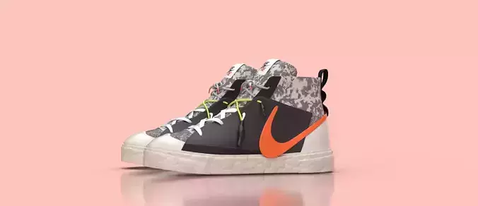 Readymade x Nike Blazer Mid Black - Sneaker 3D model