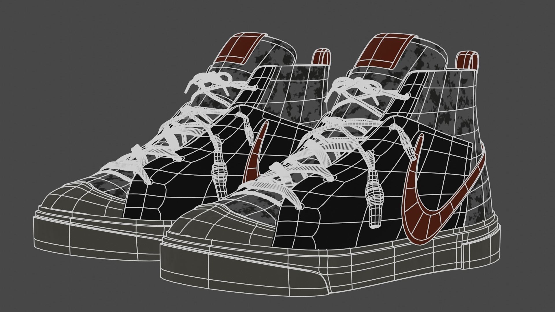 Readymade x Nike Blazer Mid Black - Sneaker 3D model_8
