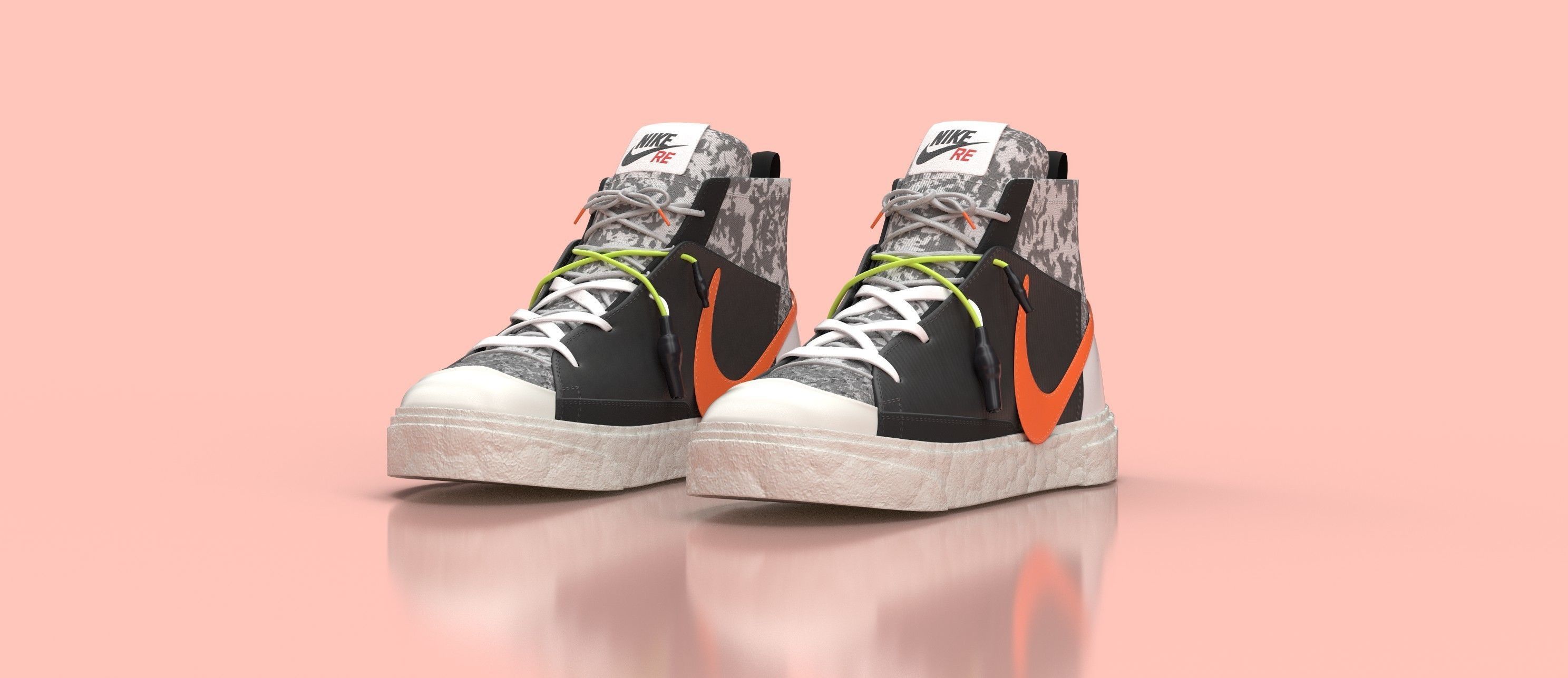 Readymade x Nike Blazer Mid Black - Sneaker 3D model_1