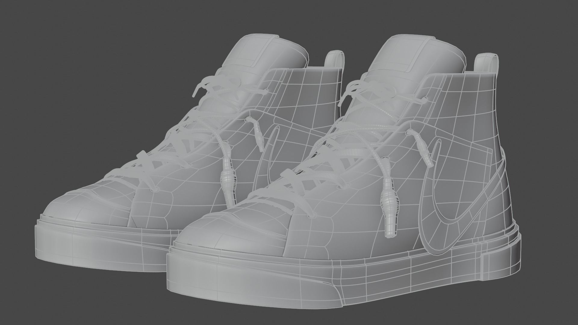 Readymade x Nike Blazer Mid Black - Sneaker 3D model_4