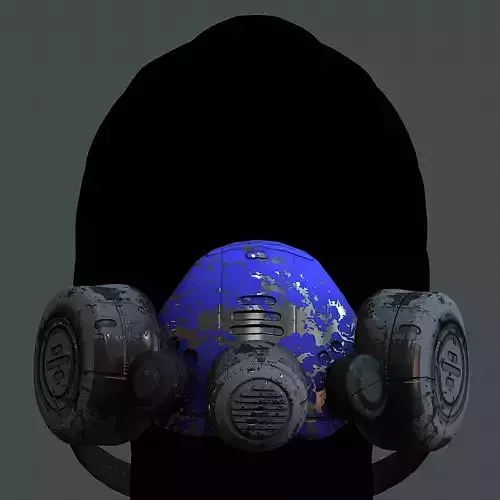 Gas mask helmet 3d model scifi Low-poly Low-poly 3D