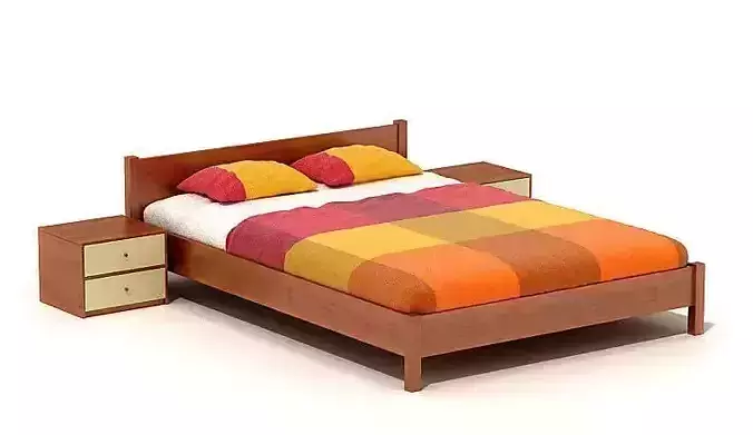 Modern Wooden Low Bed