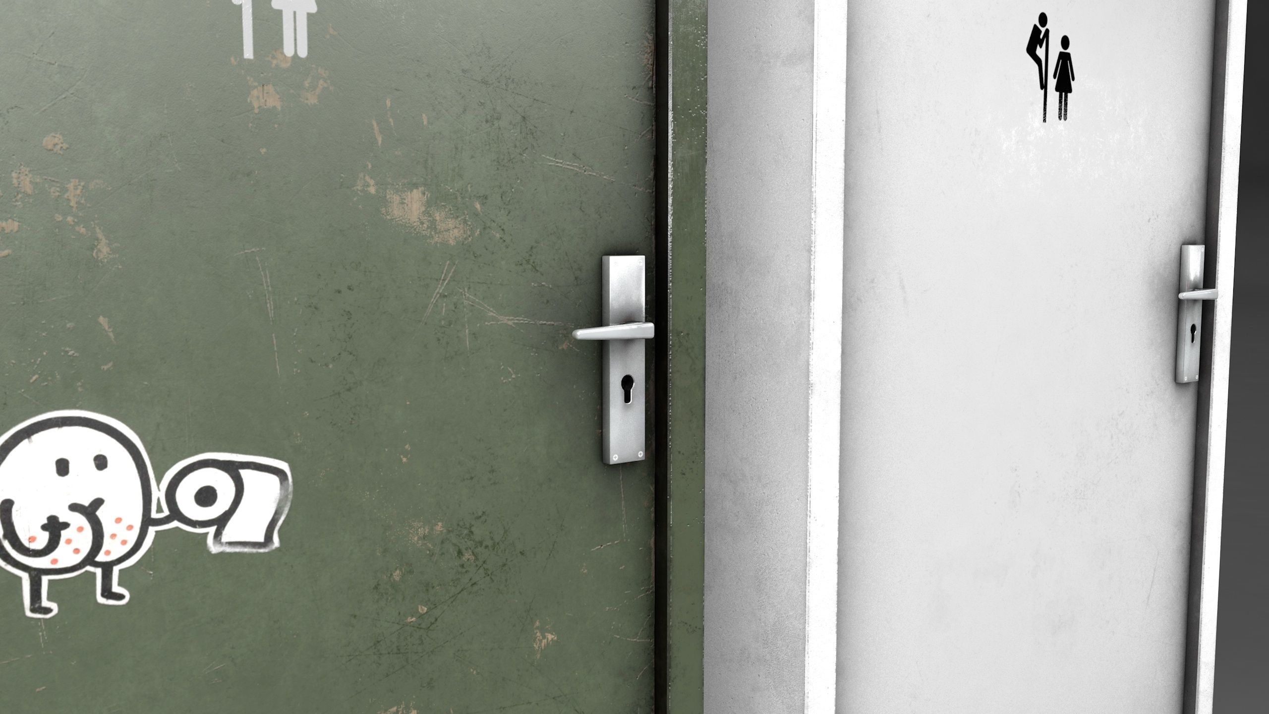 Basic Door Low-poly 3D model_6