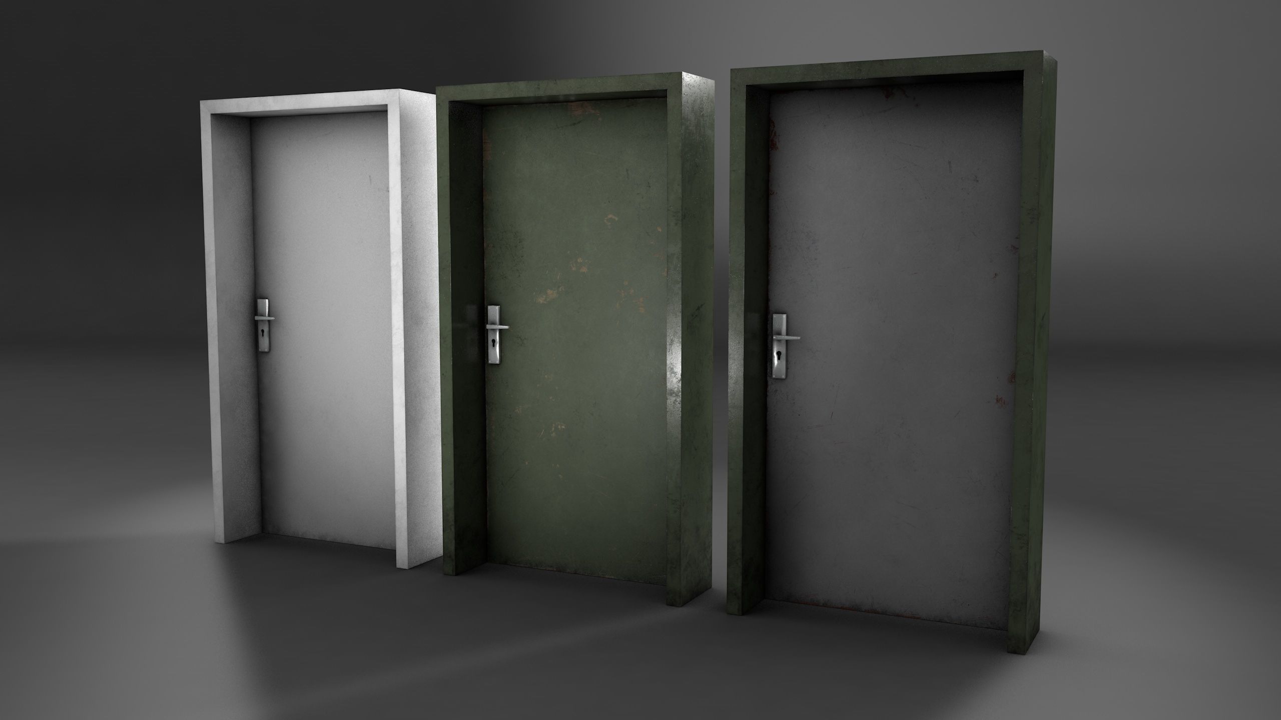 Basic Door Low-poly 3D model_3