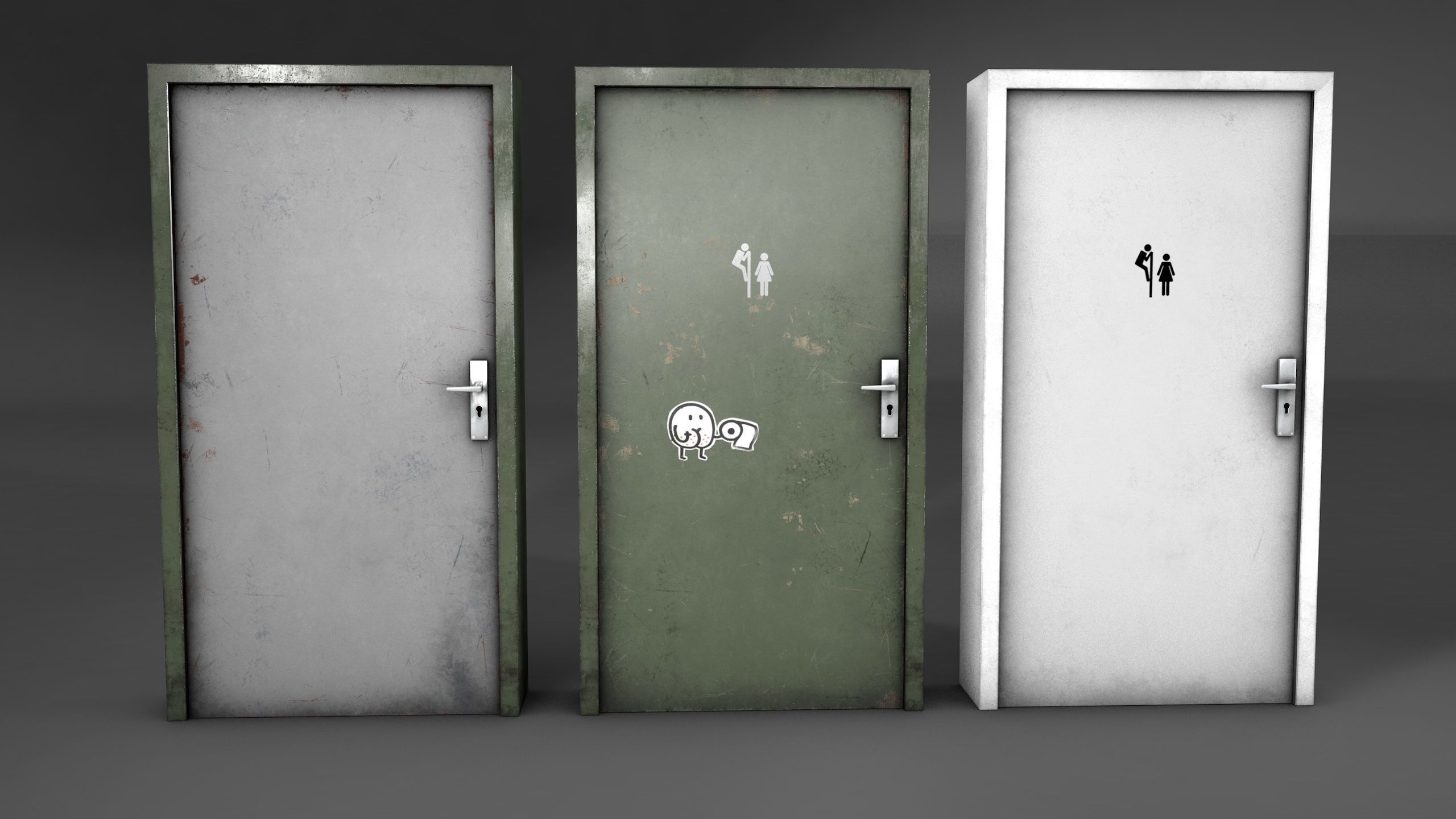 Basic Door Low-poly 3D model_1