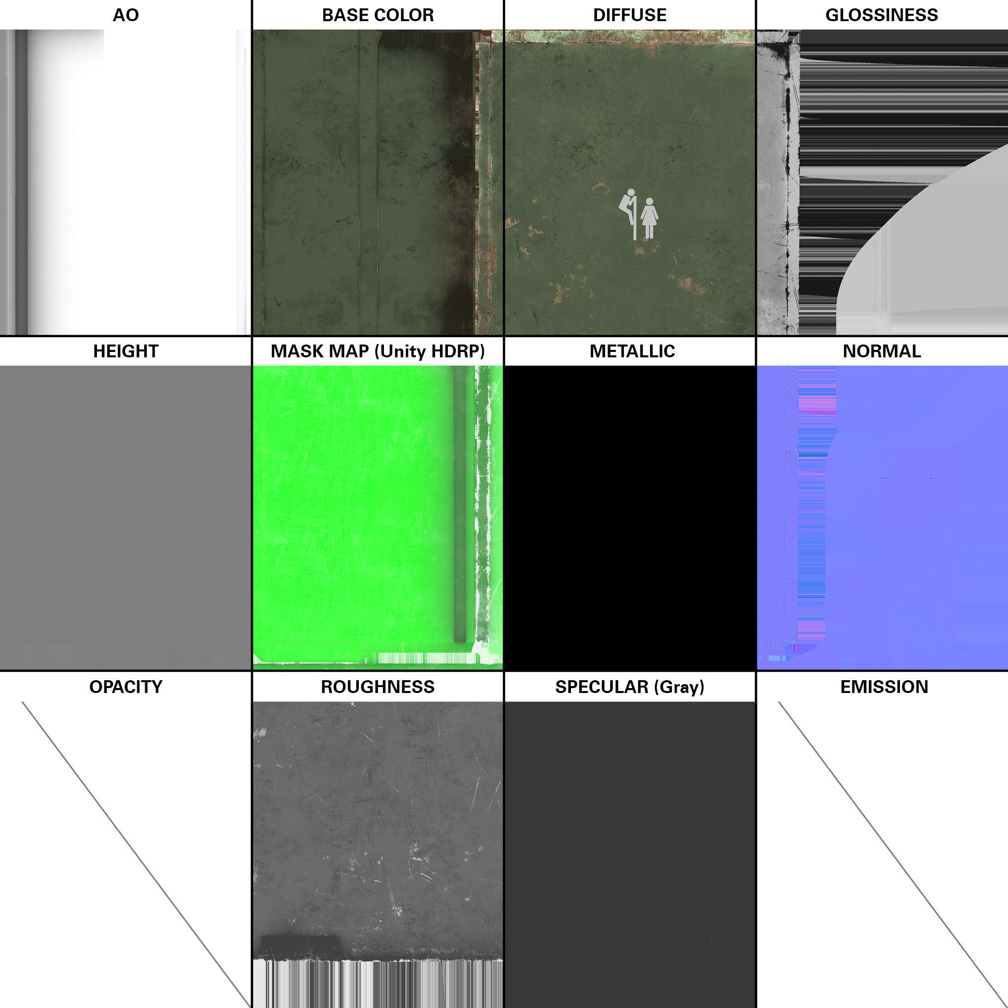 Basic Door Low-poly 3D model_8