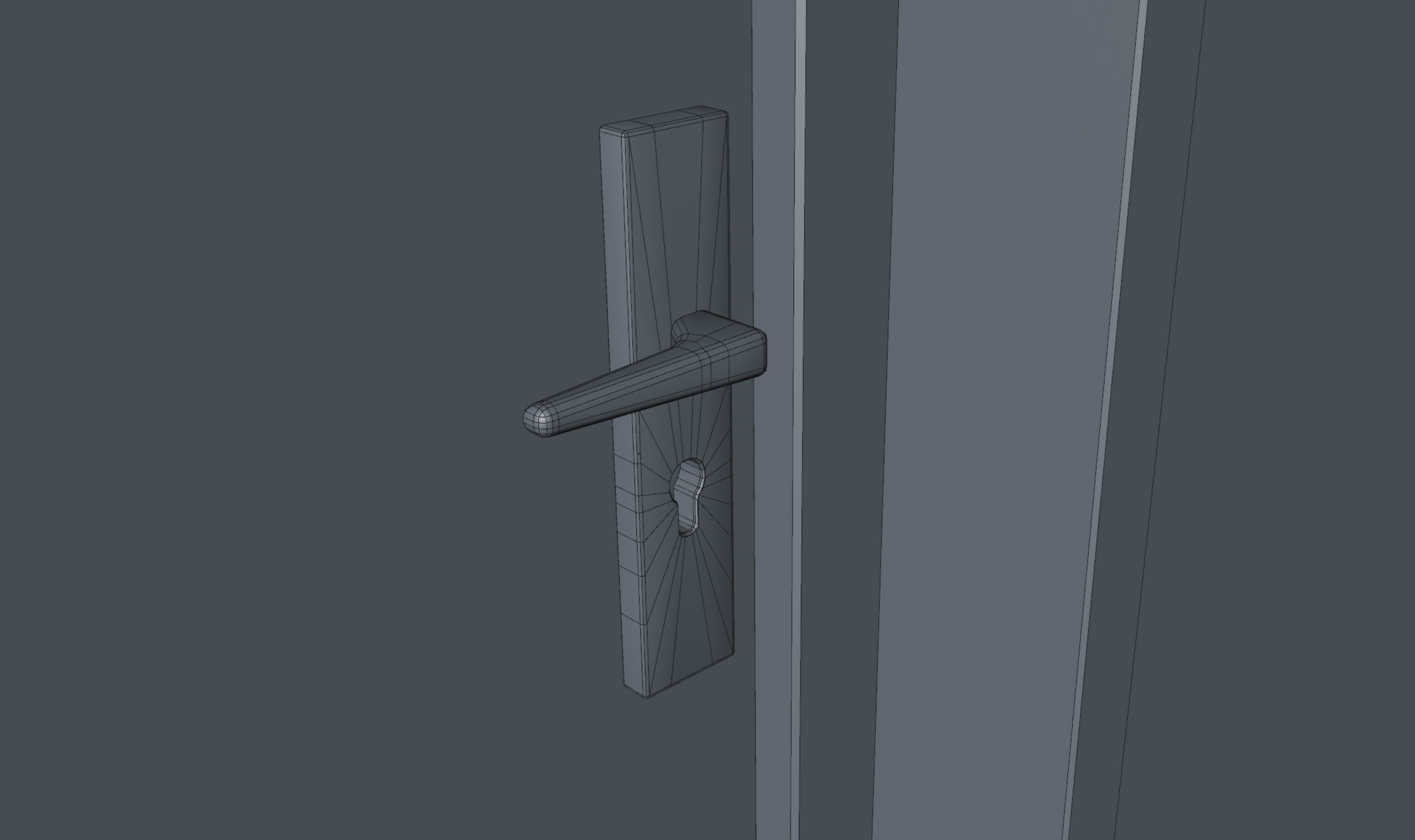 Basic Door Low-poly 3D model_5