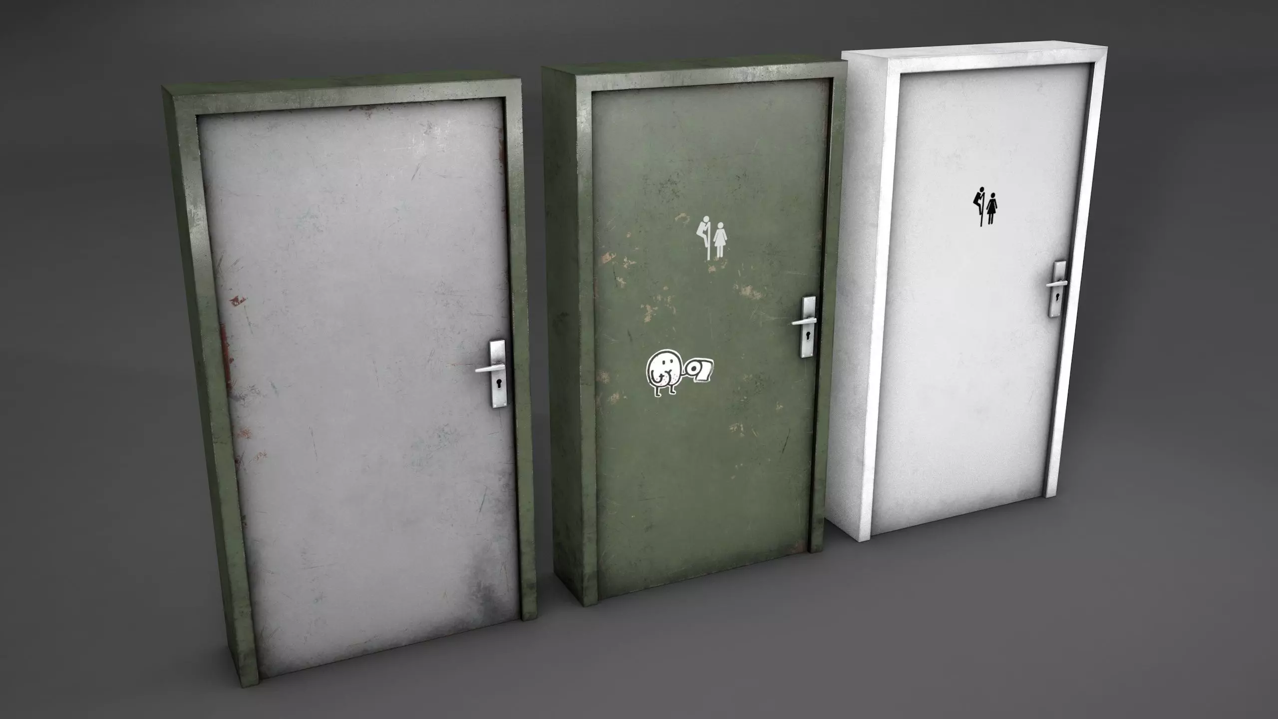 Basic Door Low-poly 3D model_0