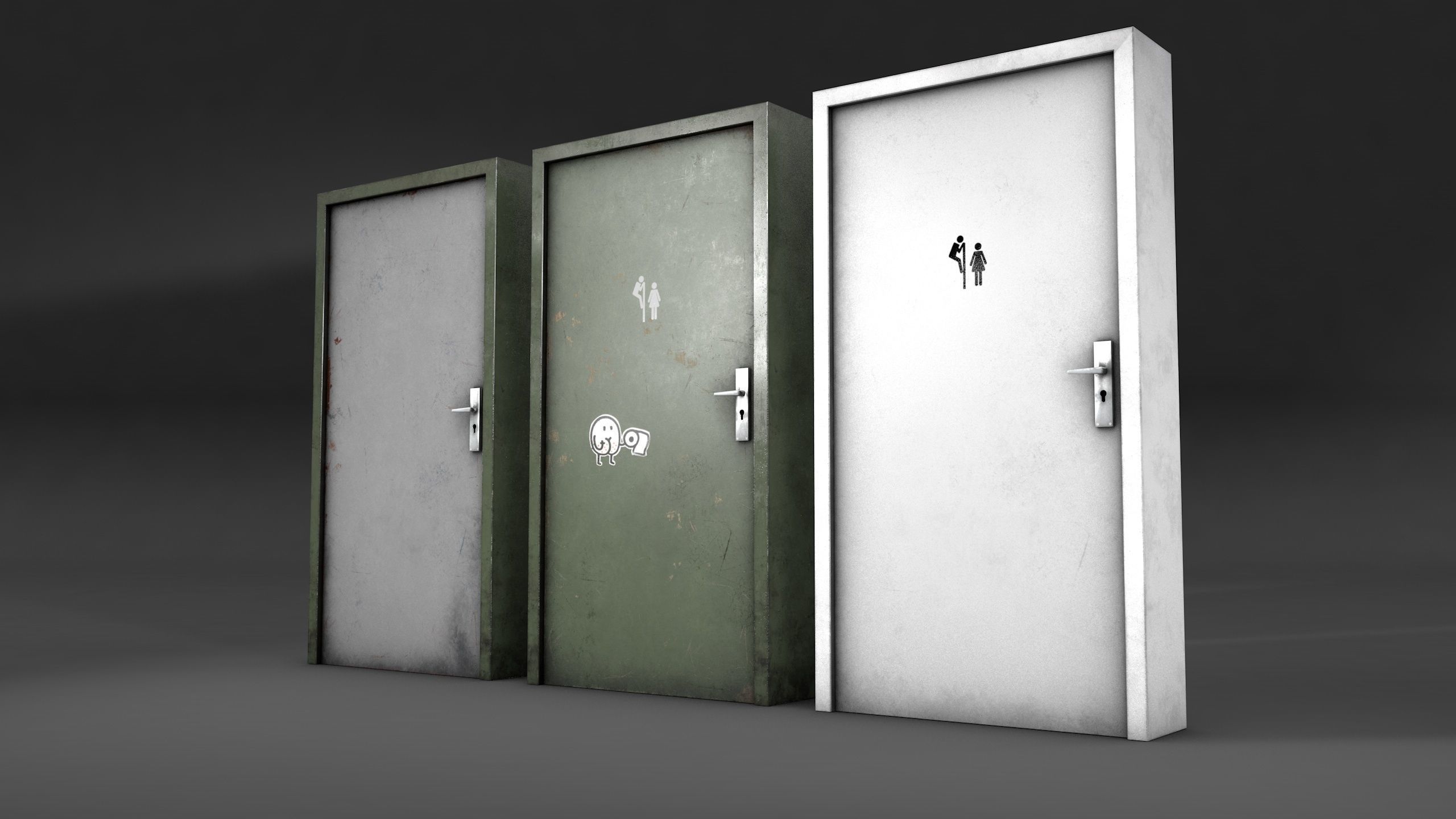Basic Door Low-poly 3D model_2