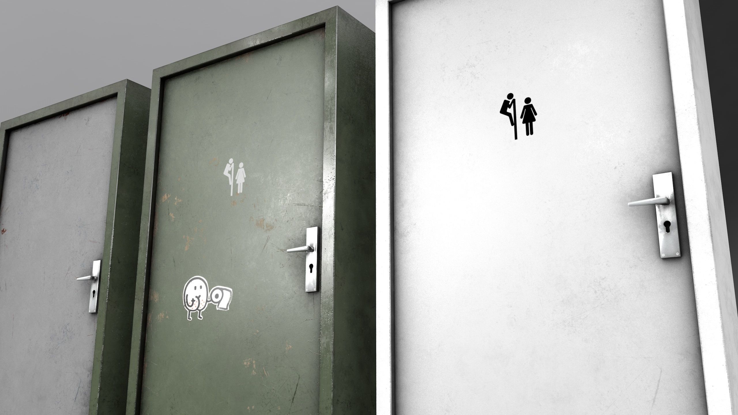 Basic Door Low-poly 3D model_7