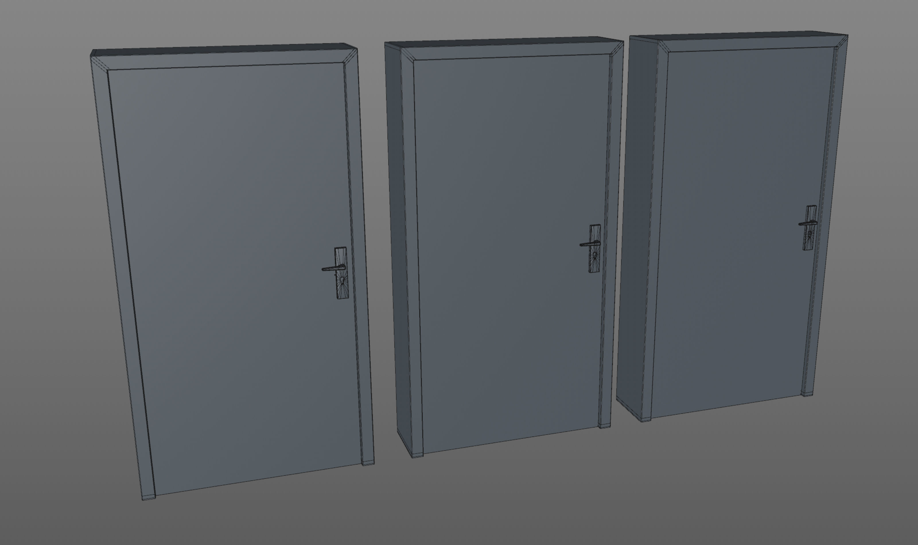 Basic Door Low-poly 3D model_4