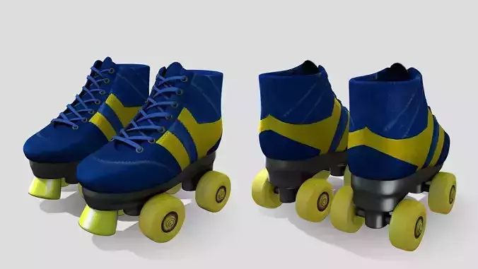 Roller Skates Low-poly 3D model