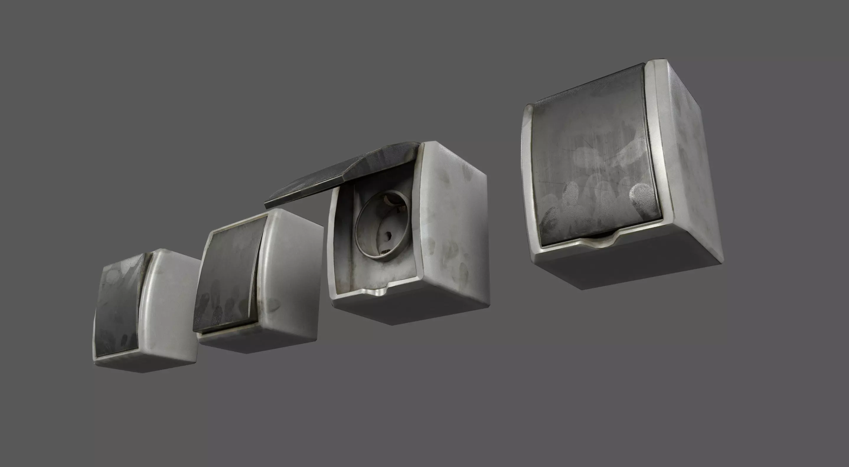 switch and socket Low-poly 3D model