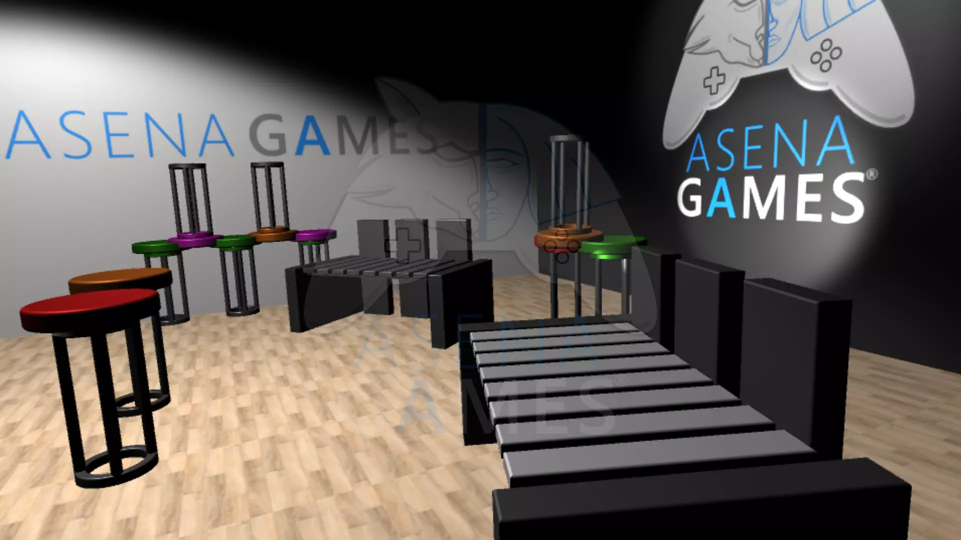 OUTDOOR SEATING ASSETS BY ASENA GAMES STUDIO Low-poly 3D model