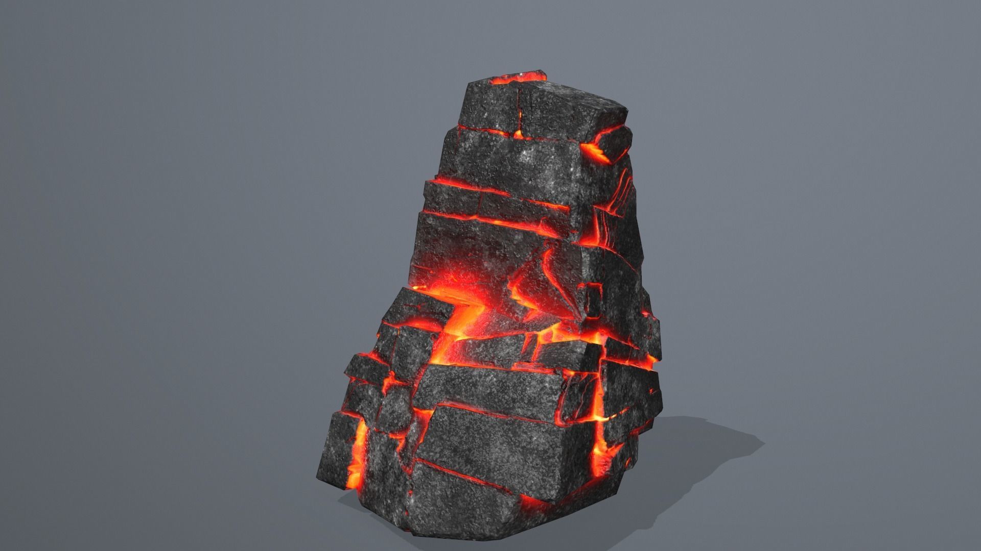 Rock Set piece of lava Low-poly 3D model_7