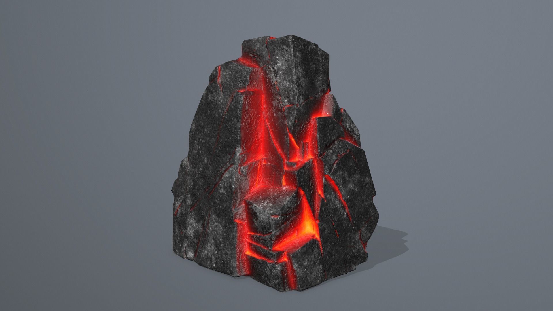 Rock Set piece of lava Low-poly 3D model_9