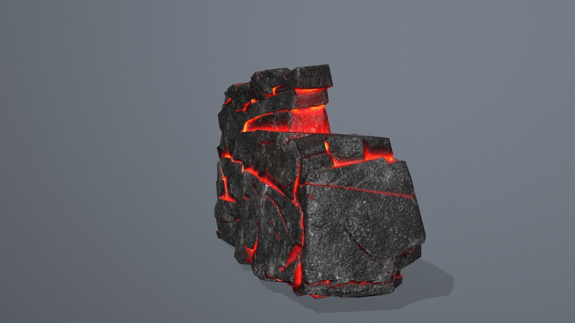 Rock Set piece of lava Low-poly 3D model_18