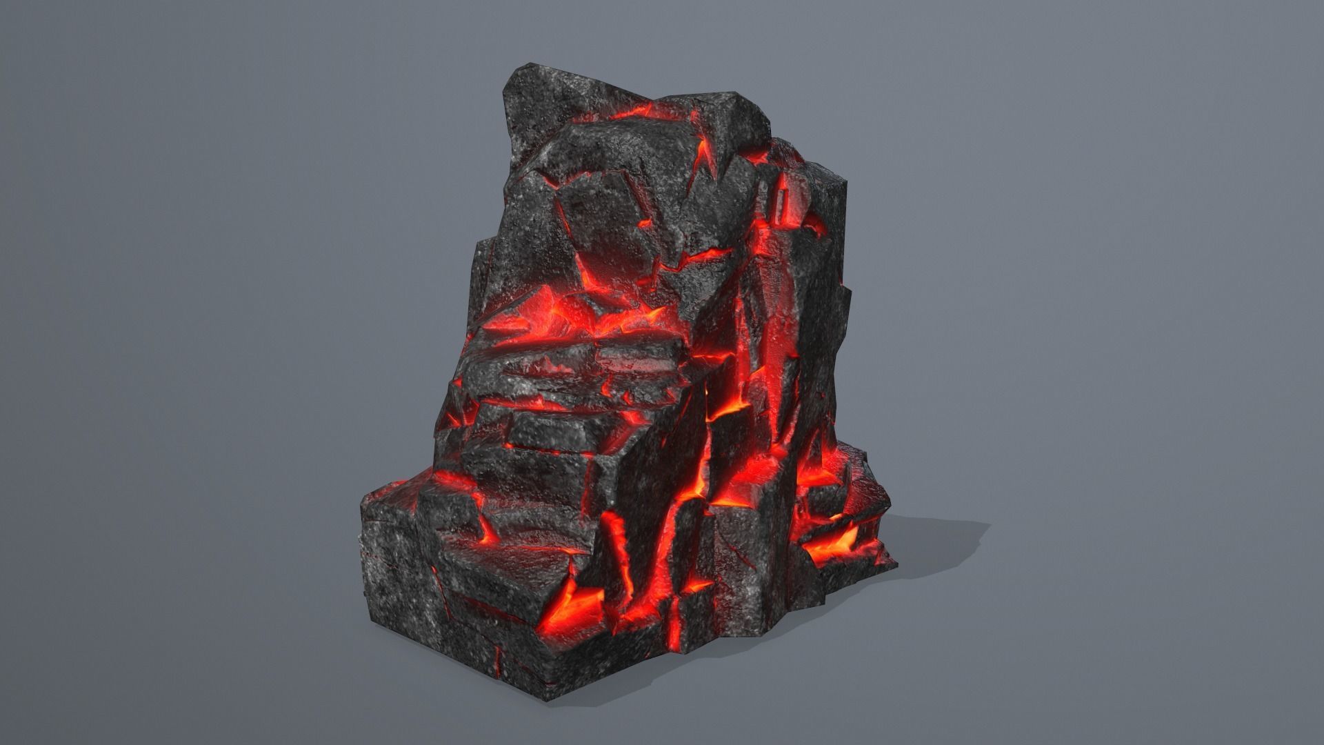 Rock Set piece of lava Low-poly 3D model_15