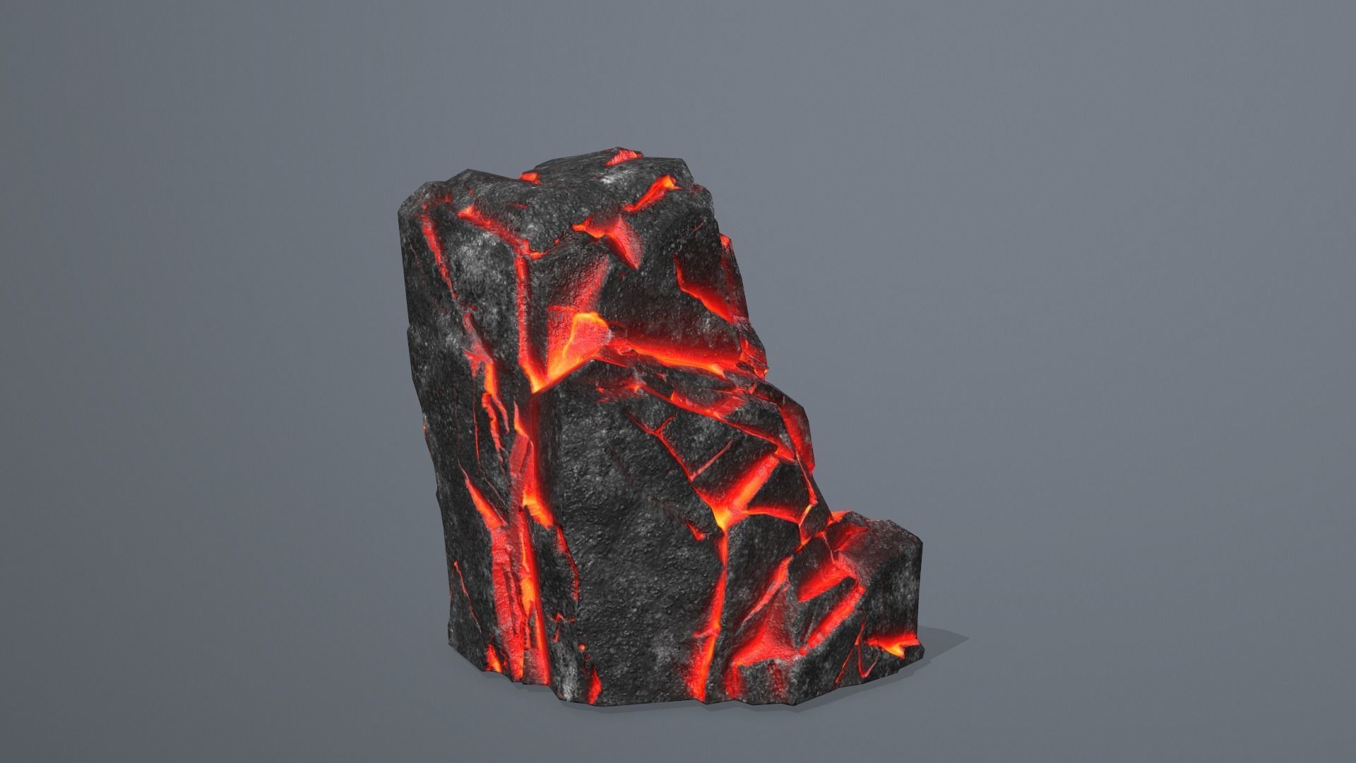Rock Set piece of lava Low-poly 3D model_12