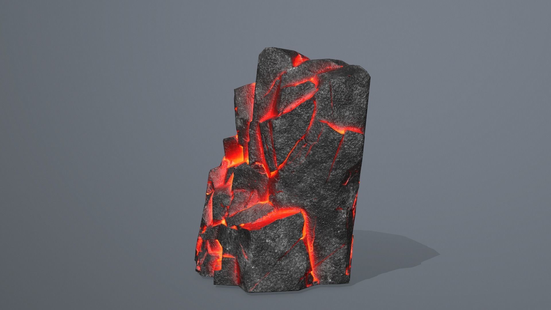 Rock Set piece of lava Low-poly 3D model_13