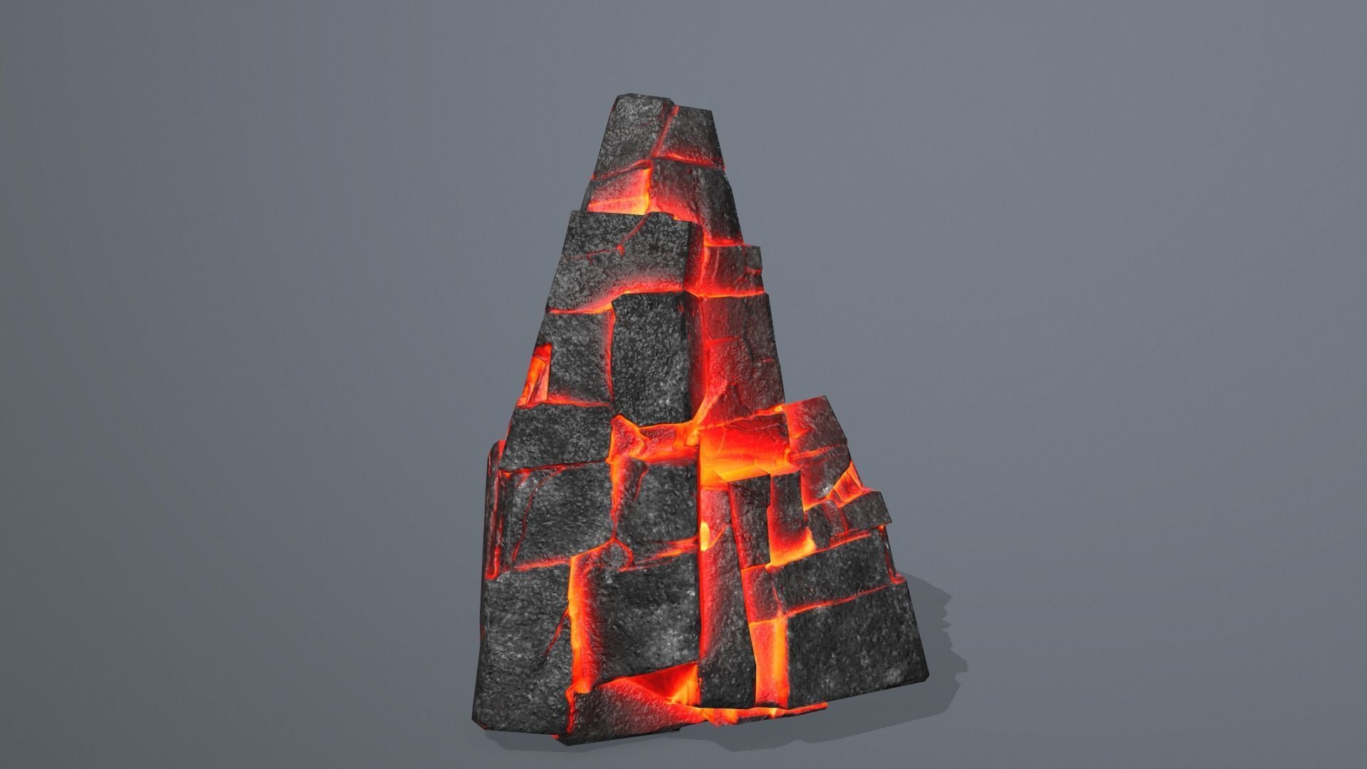 Rock Set piece of lava Low-poly 3D model_5