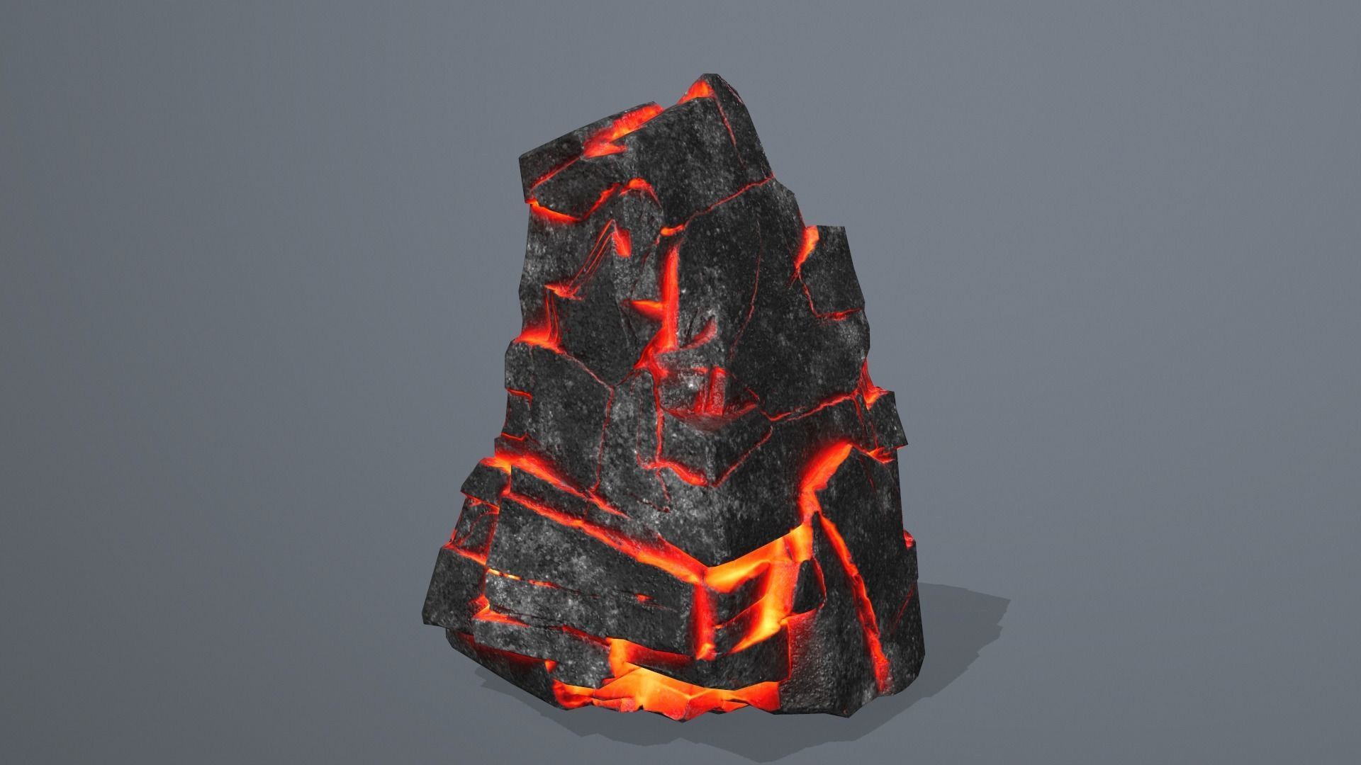 Rock Set piece of lava Low-poly 3D model_6
