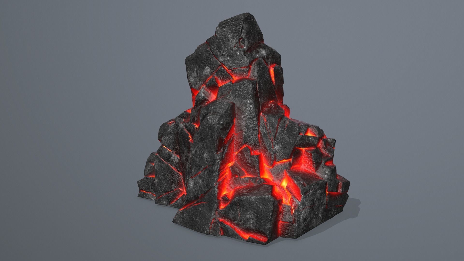 Rock Set piece of lava Low-poly 3D model_16
