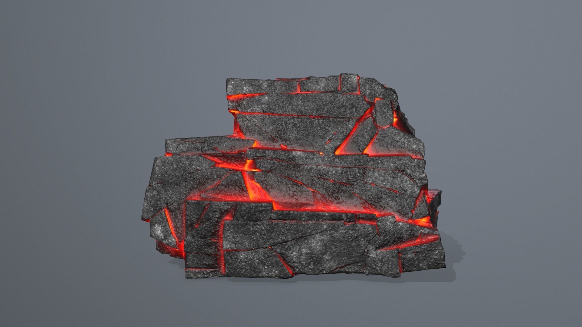 Rock Set piece of lava Low-poly 3D model_17