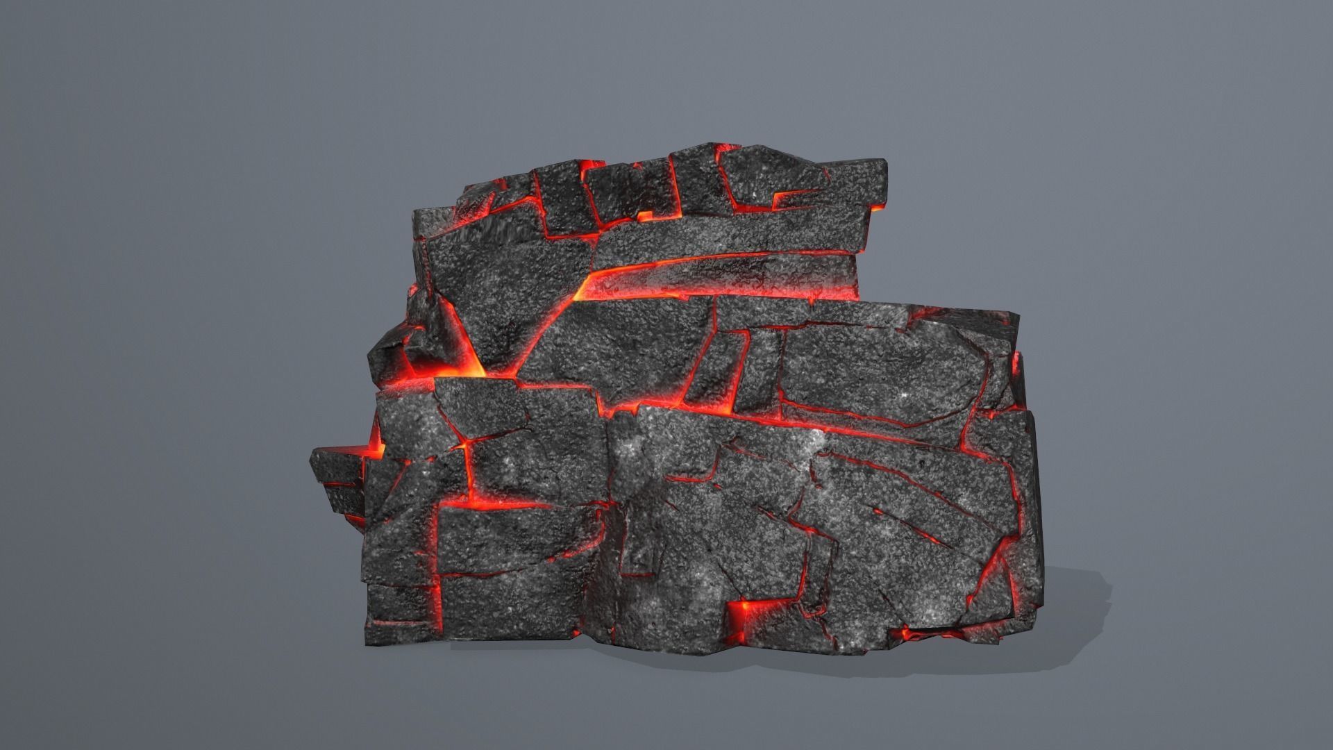 Rock Set piece of lava Low-poly 3D model_19