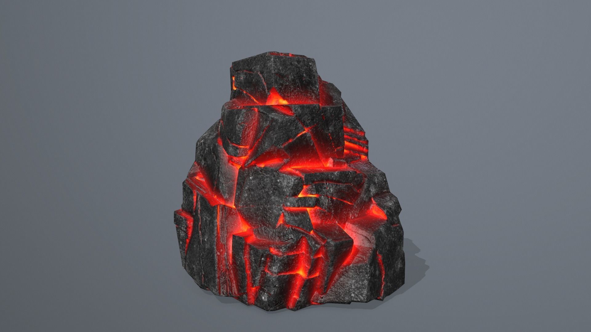 Rock Set piece of lava Low-poly 3D model_8