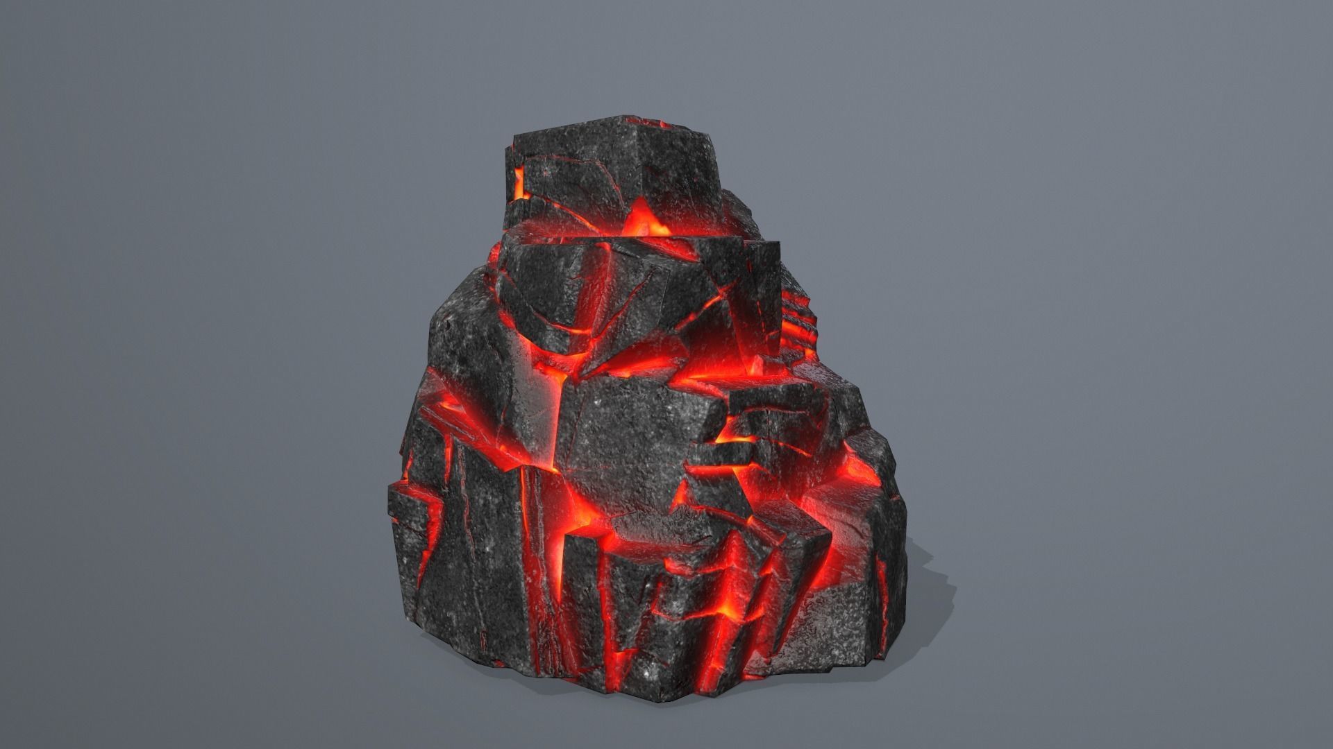 Rock Set piece of lava Low-poly 3D model_10