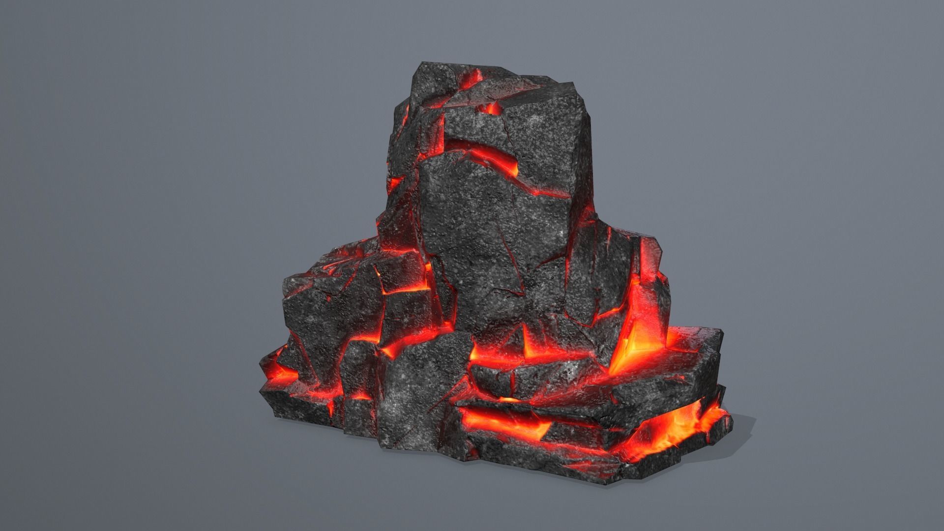 Rock Set piece of lava Low-poly 3D model_14