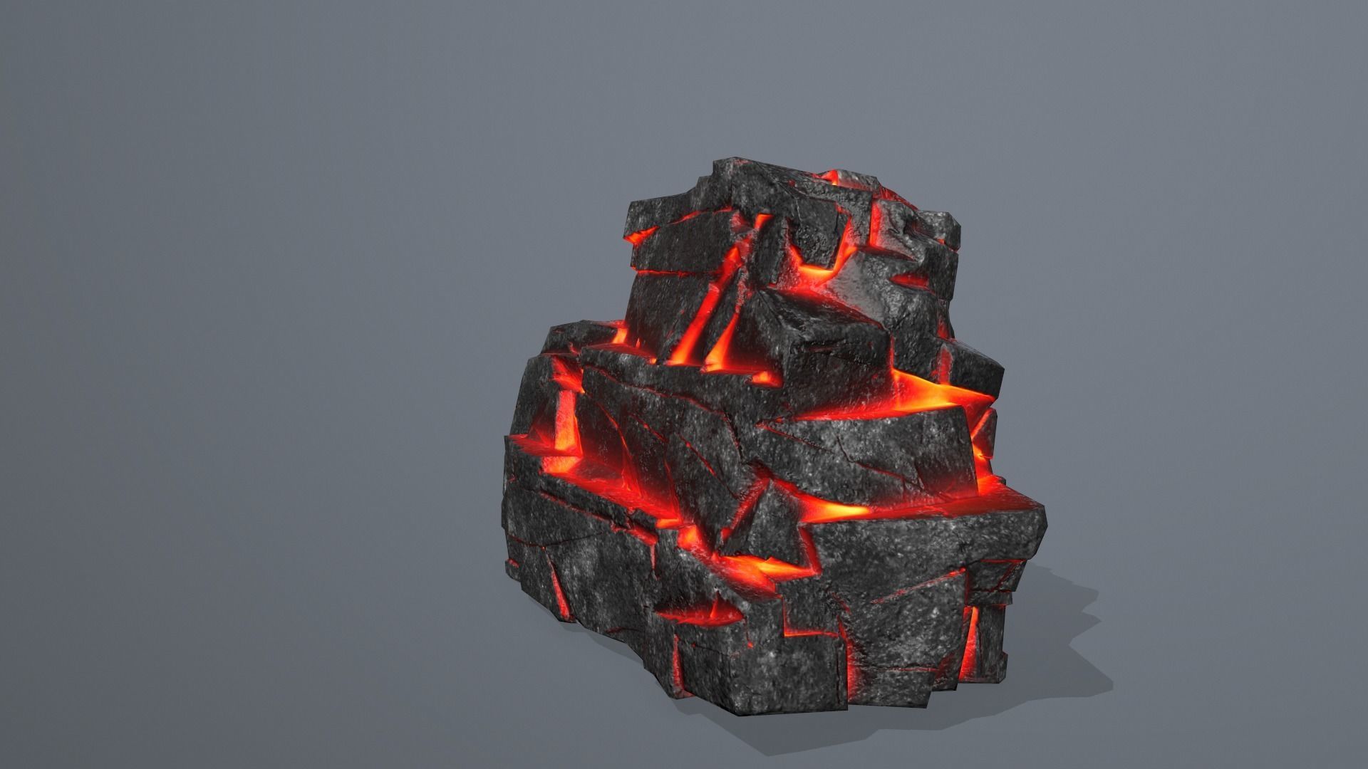 Rock Set piece of lava Low-poly 3D model_20