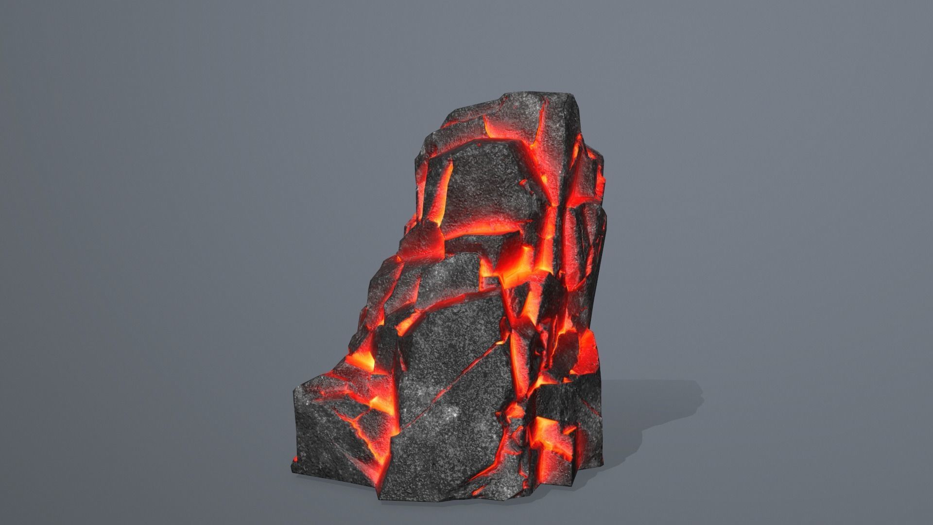 Rock Set piece of lava Low-poly 3D model_11