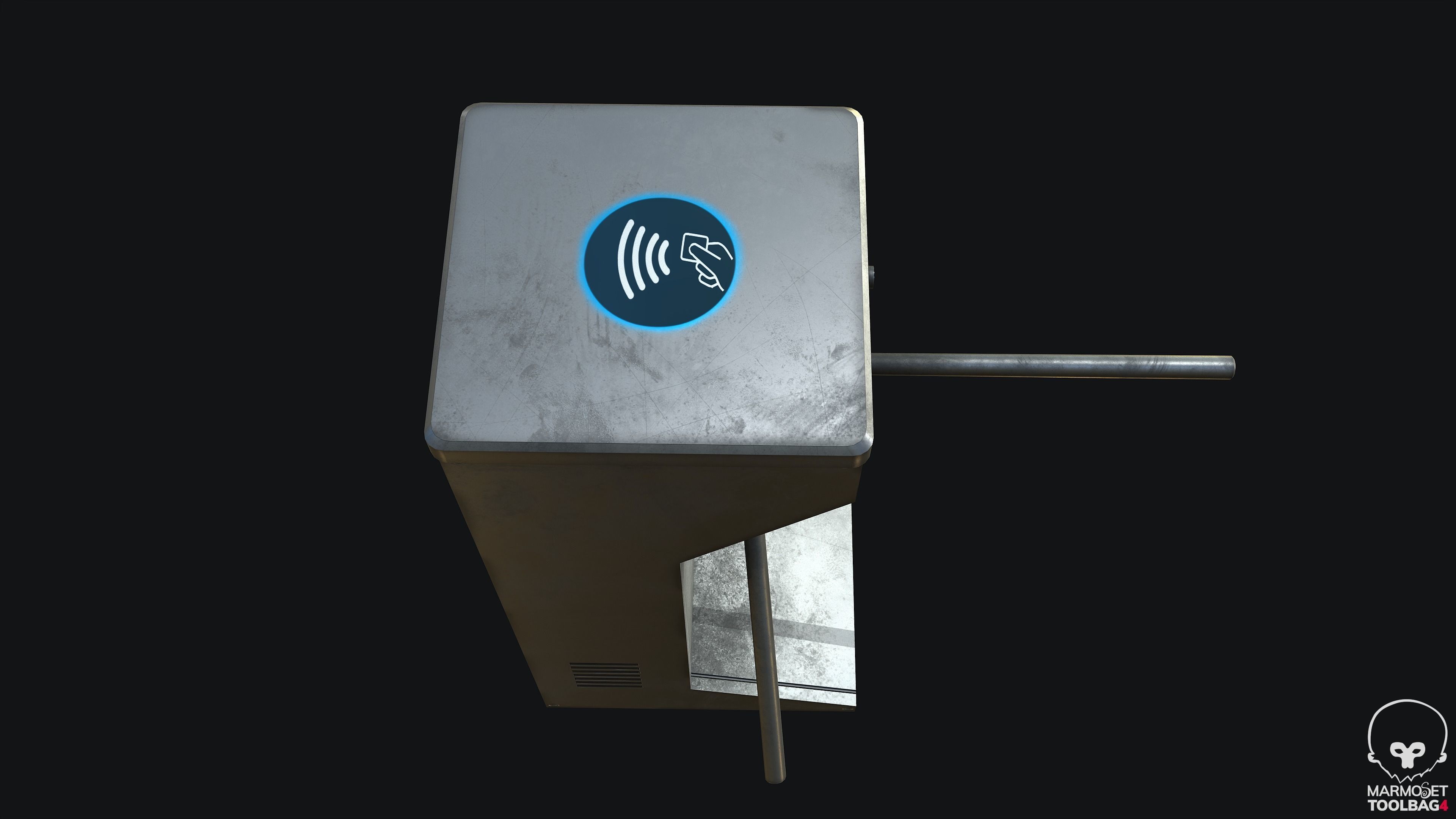 Tripod Turnstile Security Gate PBR Low-poly 3D model_4