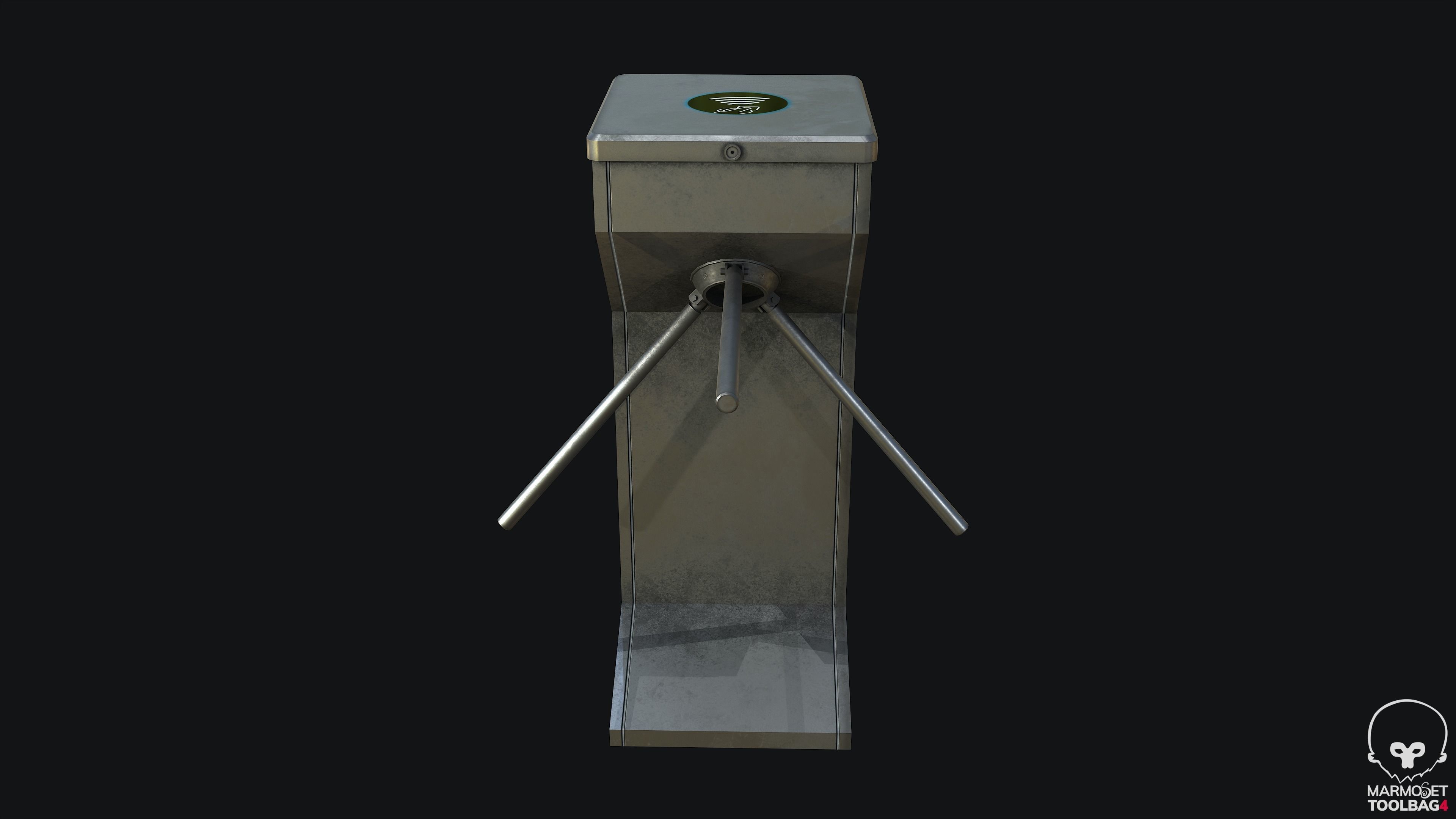Tripod Turnstile Security Gate PBR Low-poly 3D model_1