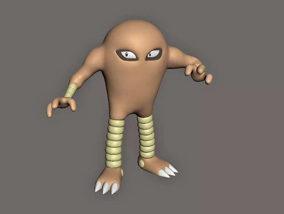HITMONLEE POKEMON FANART MODEL 3D print model_0