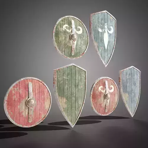 Medieval shields Free low-poly 3D model