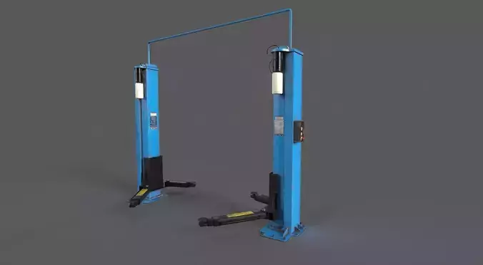 Hydraulic Car Lift Low-poly 3D model