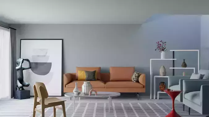 Living room modern minimalist