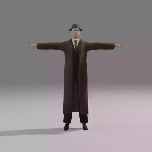 Simply Stylized Male Detective Low-poly 3D model Low-poly 3D model