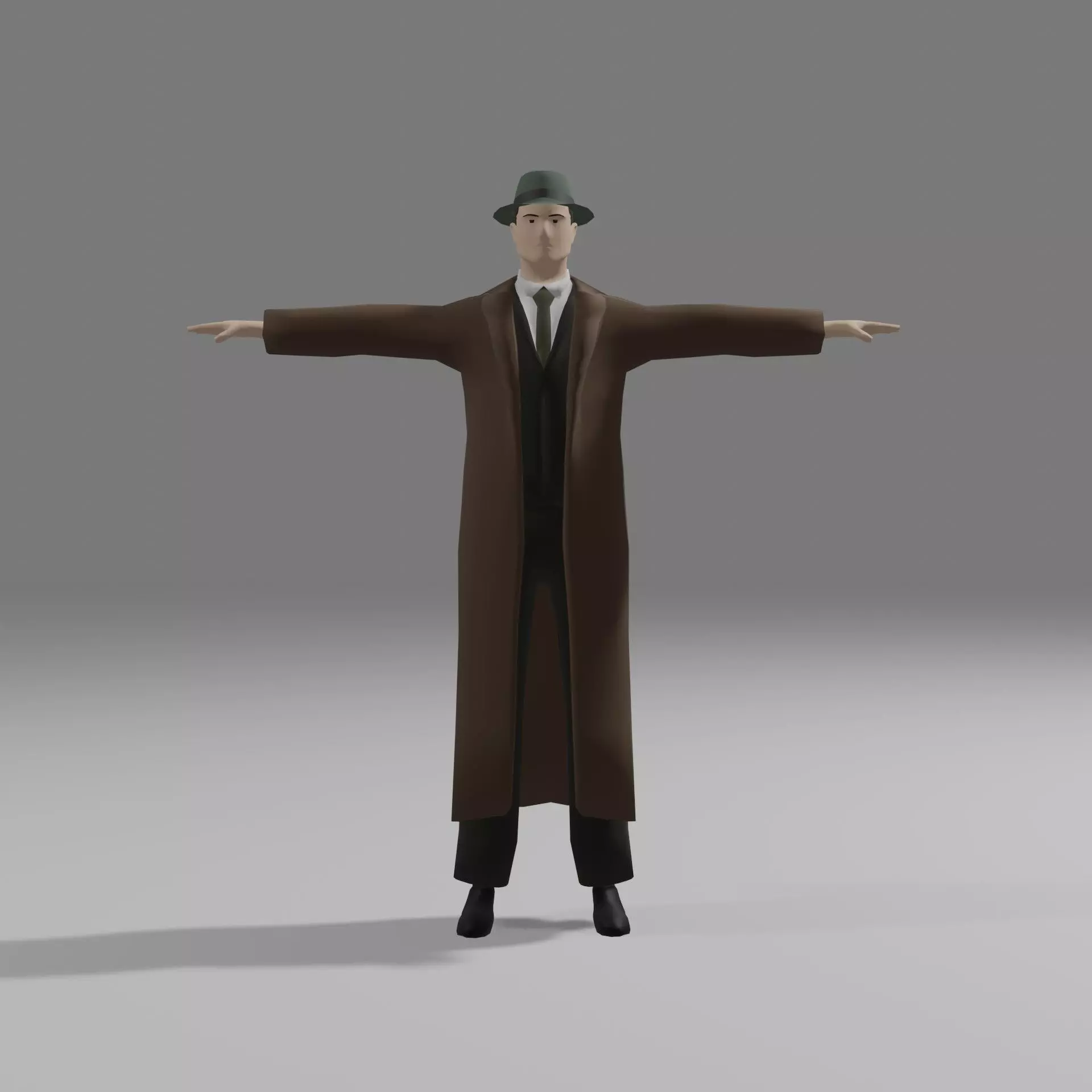 Simply Stylized Male Detective Low-poly 3D model Low-poly 3D model_0