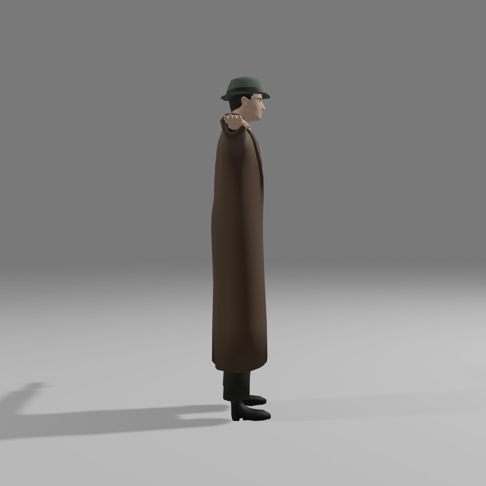 Simply Stylized Male Detective Low-poly 3D model Low-poly 3D model_3